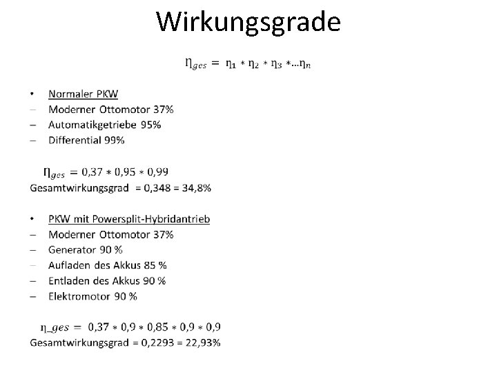 Wirkungsgrade • 