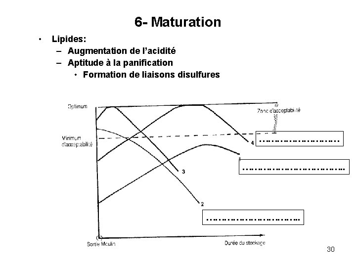 6 - Maturation • Lipides: – Augmentation de l’acidité – Aptitude à la panification