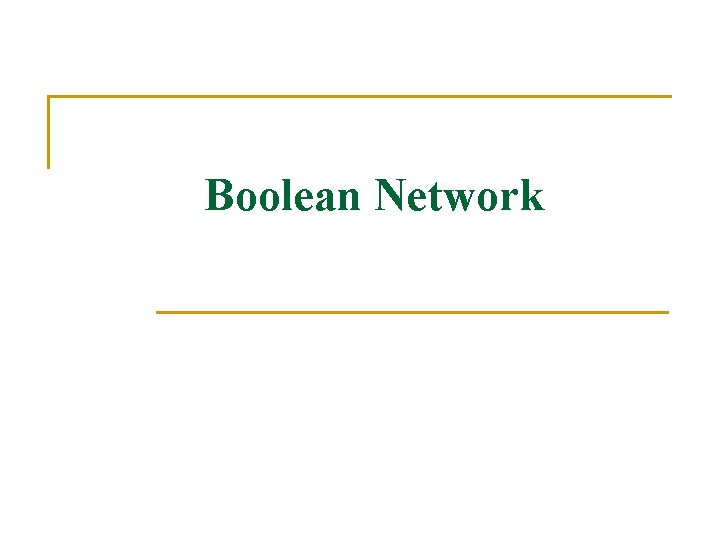 Boolean Network 