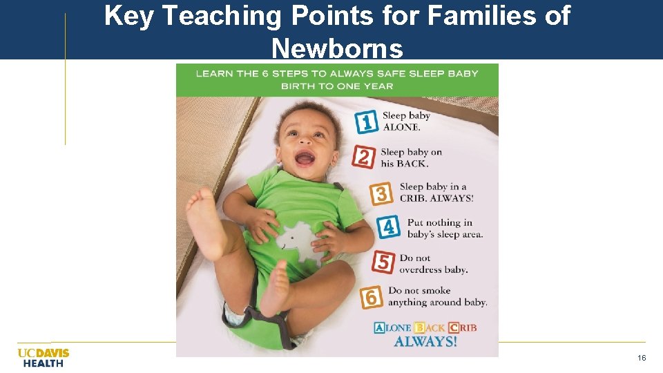 Key Teaching Points for Families of Newborns 16 