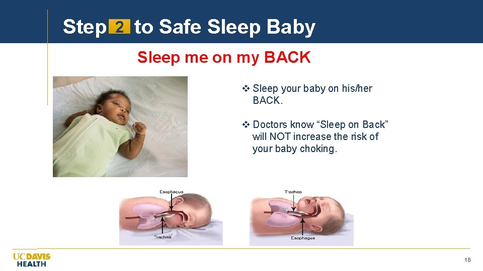 Step 2 to Safe Sleep Baby Sleep me on my BACK v Sleep your