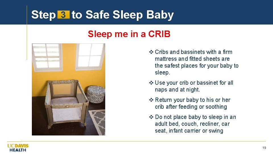 Step 3 to Safe Sleep Baby Sleep me in a CRIB v Cribs and