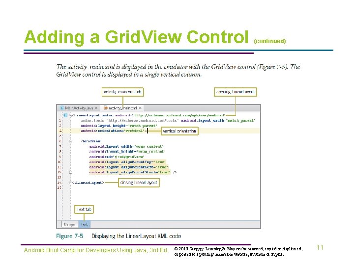 Adding a Grid. View Control Android Boot Camp for Developers Using Java, 3 rd