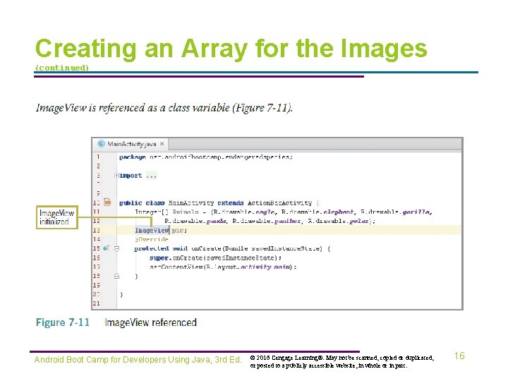 Creating an Array for the Images (continued) Android Boot Camp for Developers Using Java,