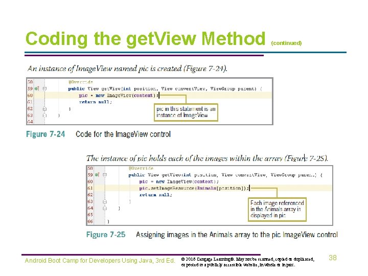 Coding the get. View Method Android Boot Camp for Developers Using Java, 3 rd