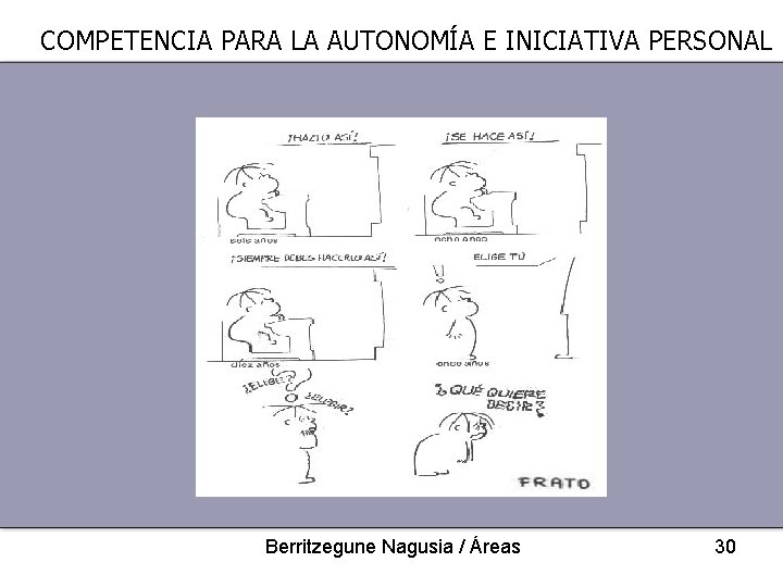 COMPETENCIA PARA LA AUTONOMÍA E INICIATIVA PERSONAL Berritzegune Nagusia / Áreas 30 