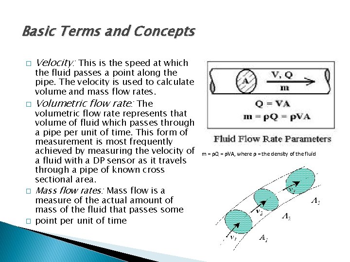 Basic Terms and Concepts � � Velocity: This is the speed at which the