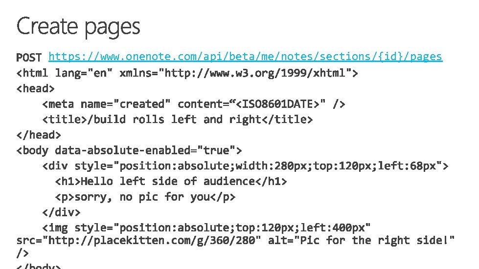 https: //www. onenote. com/api/beta/me/notes/sections/{id}/pages 
