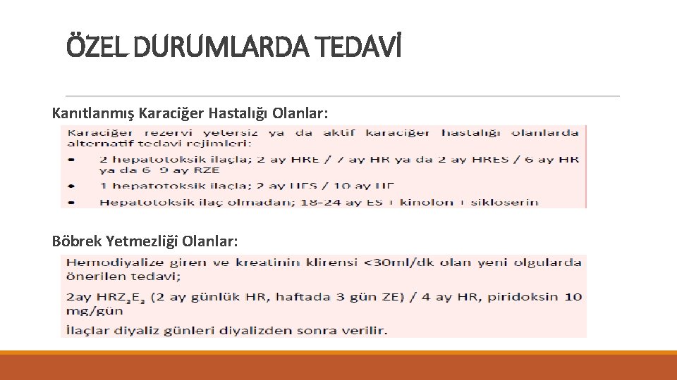 ÖZEL DURUMLARDA TEDAVİ Kanıtlanmış Karaciğer Hastalığı Olanlar: Böbrek Yetmezliği Olanlar: 