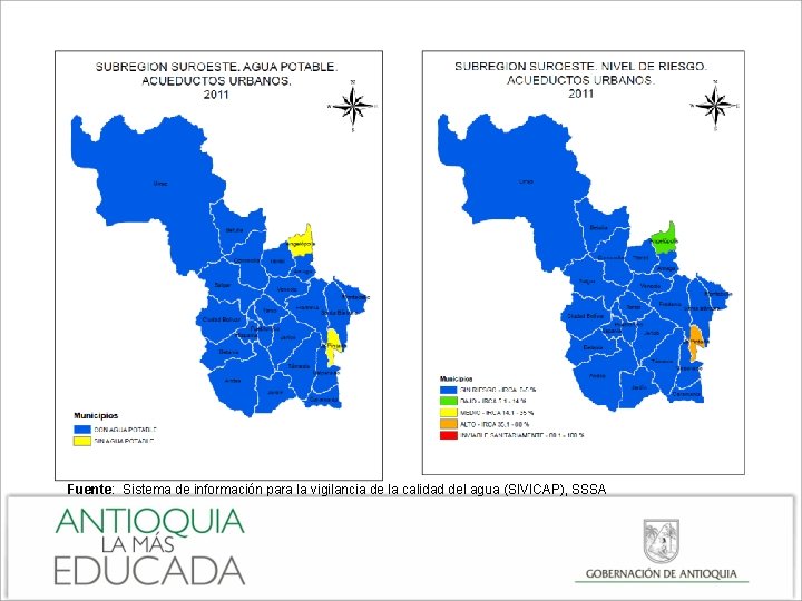 Fuente: Sistema de información para la vigilancia de la calidad del agua (SIVICAP), SSSA