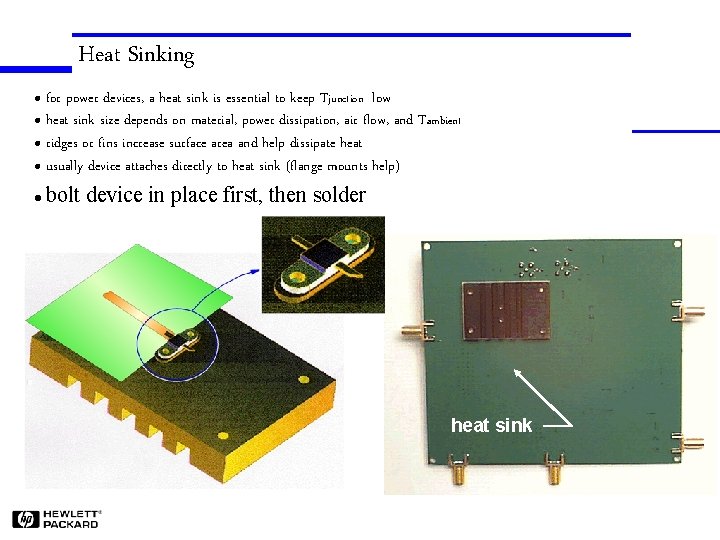 Heat Sinking for power devices, a heat sink is essential to keep Tjunction low