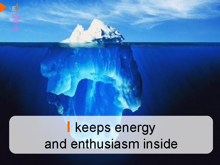 I E SN TF JP I keeps energy and enthusiasm inside 