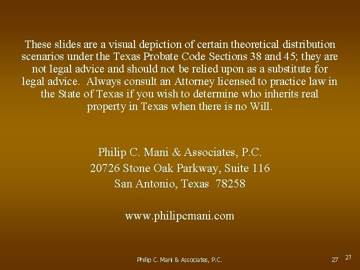 These slides are a visual depiction of certain theoretical distribution scenarios under the Texas