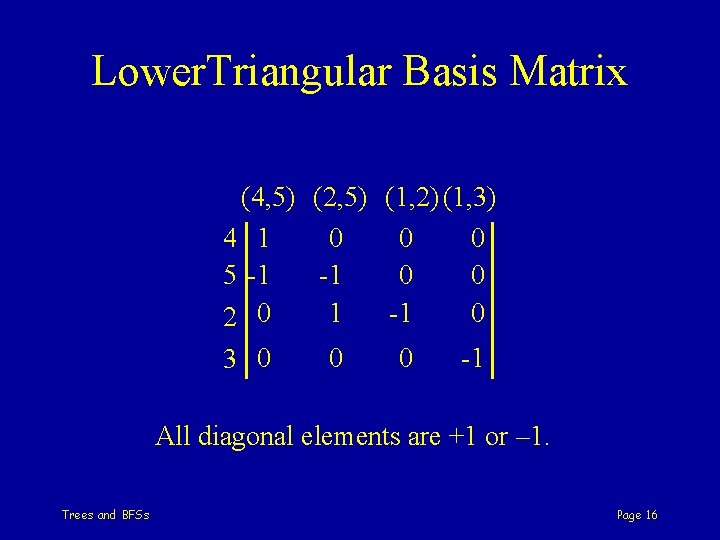 Lower. Triangular Basis Matrix (4, 5) (2, 5) (1, 2) (1, 3) 4 1