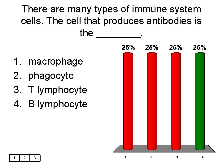 There are many types of immune system cells. The cell that produces antibodies is