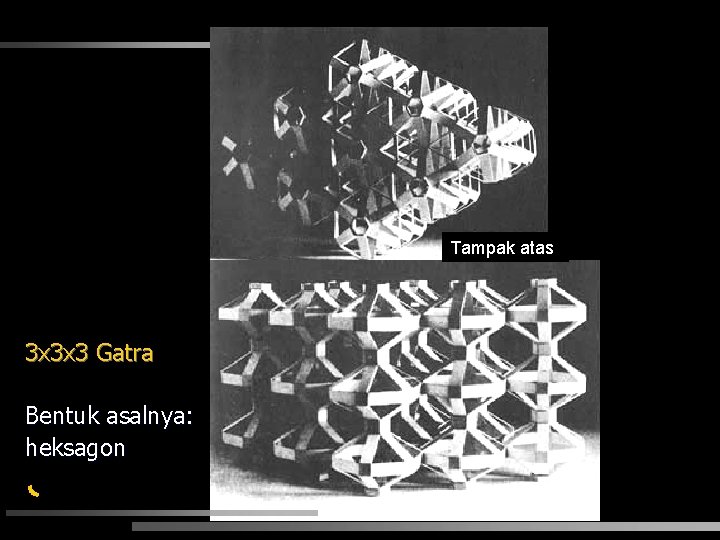 Tampak atas 3 x 3 x 3 Gatra Bentuk asalnya: heksagon 