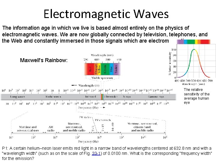 Electromagnetic Waves The information age in which we live is based almost entirely on