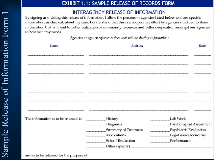 Sample Release of Information Form 1 