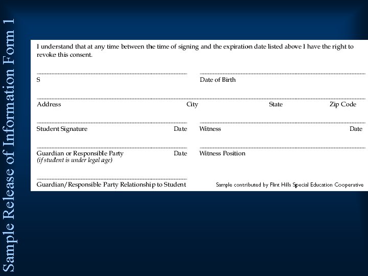 Sample Release of Information Form 1 