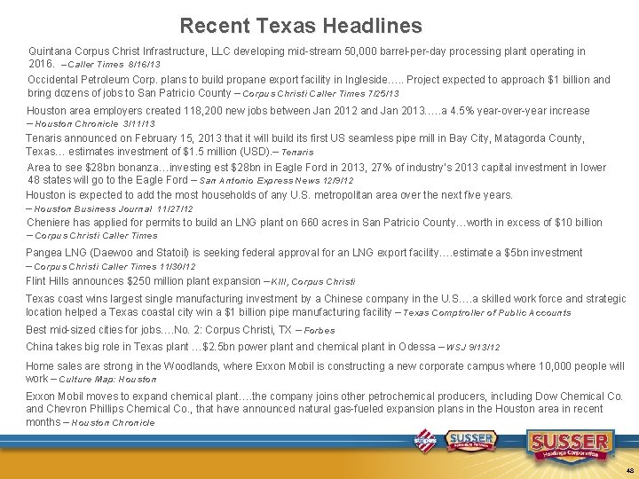Recent Texas Headlines Quintana Corpus Christ Infrastructure, LLC developing mid-stream 50, 000 barrel-per-day processing
