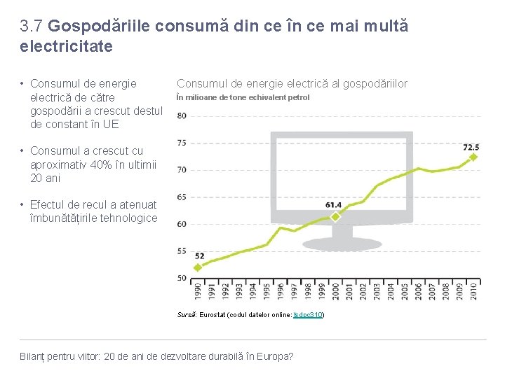 3. 7 Gospodăriile consumă din ce în ce mai multă electricitate • Consumul de