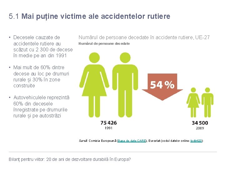 5. 1 Mai puține victime ale accidentelor rutiere • Decesele cauzate de accidentele rutiere 5. 1 Mai puține victime ale accidentelor rutiere • Decesele cauzate de accidentele rutiere