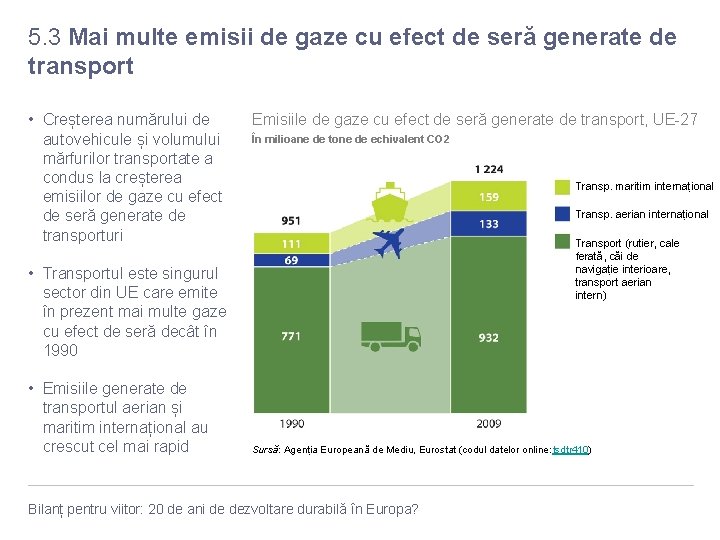 5. 3 Mai multe emisii de gaze cu efect de seră generate de transport