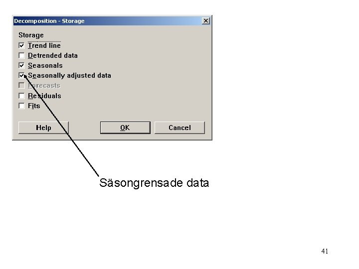 Säsongrensade data 41 