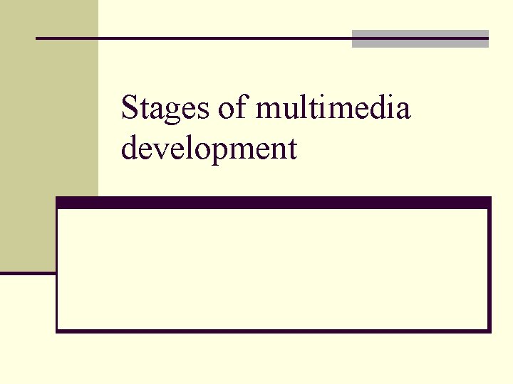 Stages of multimedia development 
