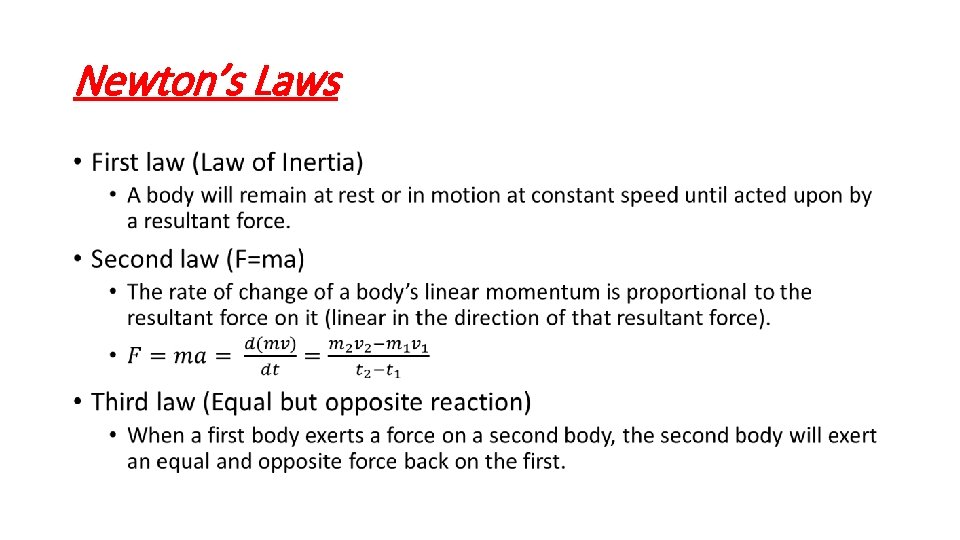 Newton’s Laws • 