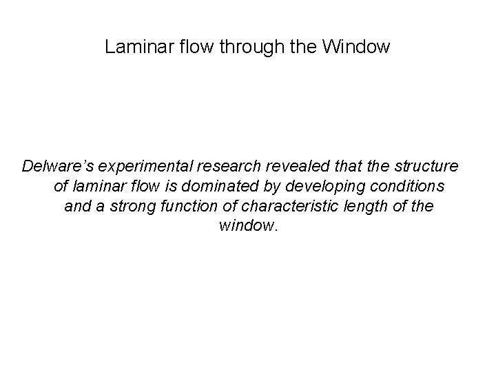 Laminar flow through the Window Delware’s experimental research revealed that the structure of laminar