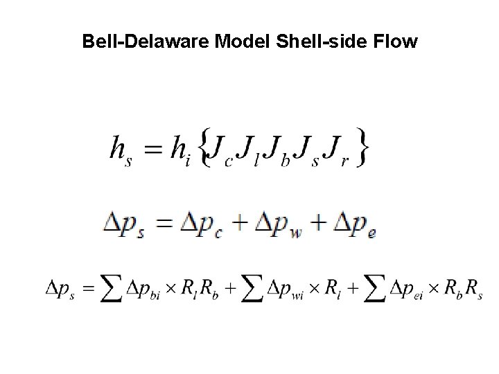 Bell-Delaware Model Shell-side Flow 