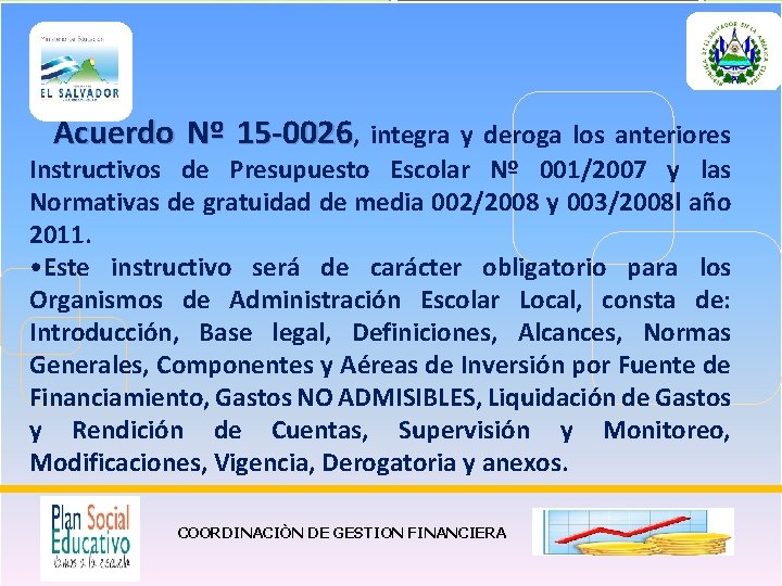 Acuerdo Nº 15 -0026, integra y deroga los anteriores Instructivos de Presupuesto Escolar Nº