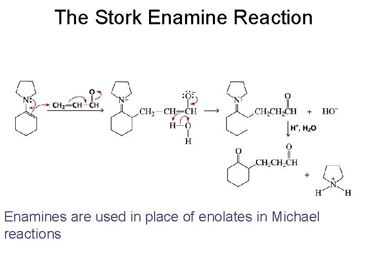 The Stork Enamine Reaction Enamines are used in place of enolates in Michael reactions