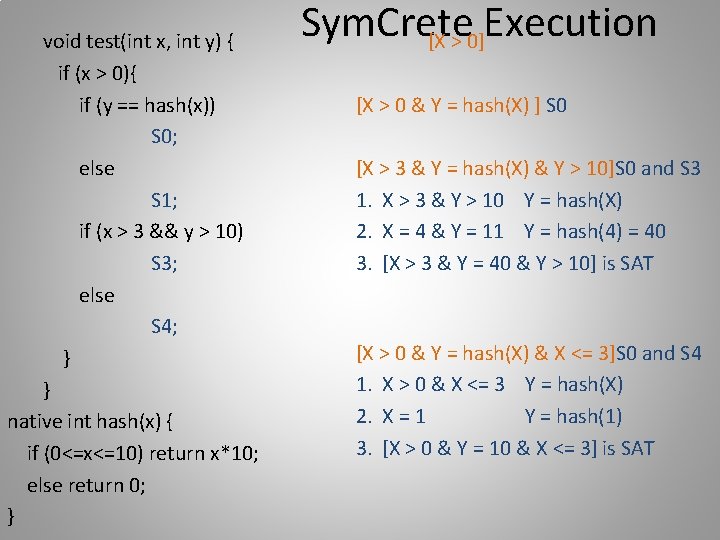 void test(int x, int y) { if (x > 0){ if (y == hash(x))