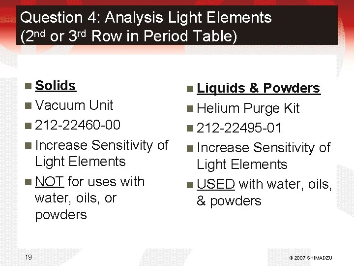 Question 4: Analysis Light Elements (2 nd or 3 rd Row in Period Table)
