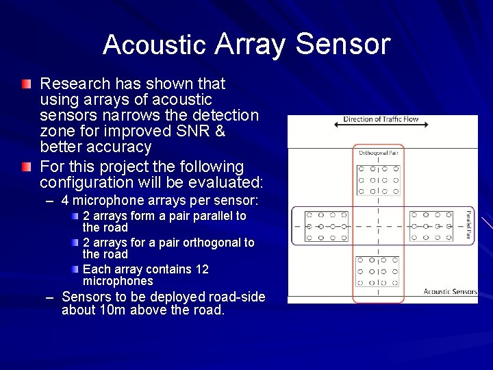 Acoustic Array Sensor Research has shown that using arrays of acoustic sensors narrows the Acoustic Array Sensor Research has shown that using arrays of acoustic sensors narrows the