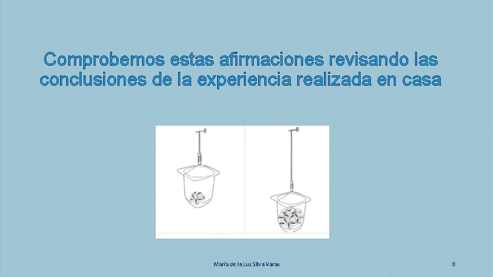 Comprobemos estas afirmaciones revisando las conclusiones de la experiencia realizada en casa María de