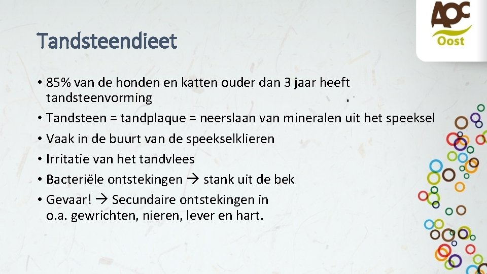 Tandsteendieet • 85% van de honden en katten ouder dan 3 jaar heeft tandsteenvorming