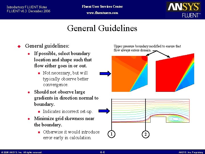 Fluent User Services Center Introductory FLUENT Notes FLUENT v 6. 3 December 2006 www.