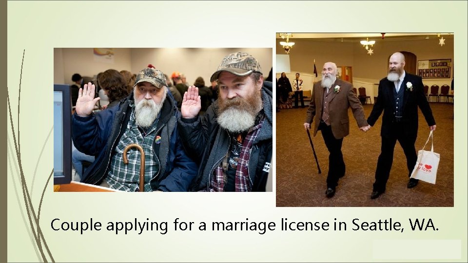 Couple applying for a marriage license in Seattle, WA. 