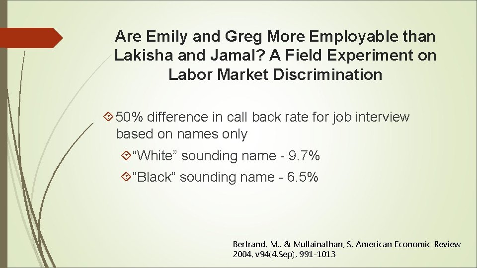 Are Emily and Greg More Employable than Lakisha and Jamal? A Field Experiment on