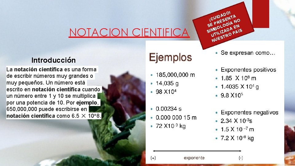 NOTACION CIENTIFICA Introducción La notación científica es una forma de escribir números muy grandes