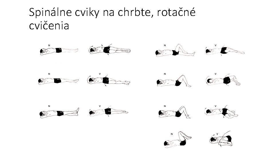 Spinálne cviky na chrbte, rotačné cvičenia 