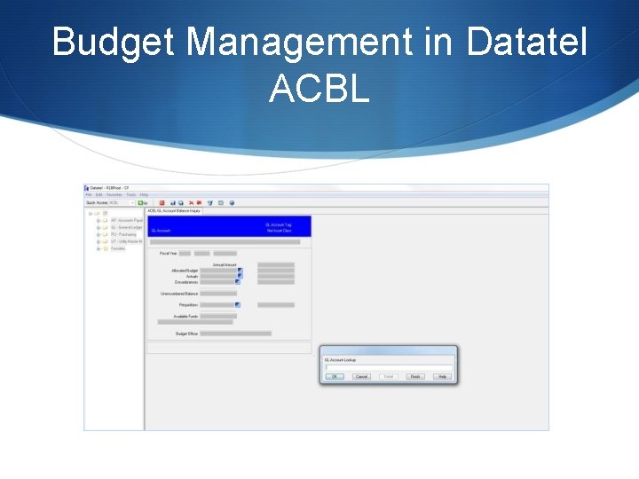 Budget Management in Datatel ACBL 