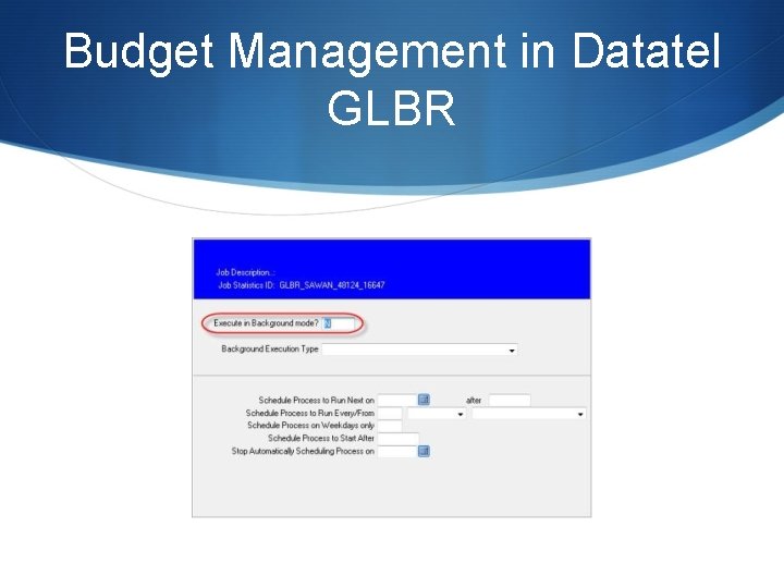 Budget Management in Datatel GLBR 