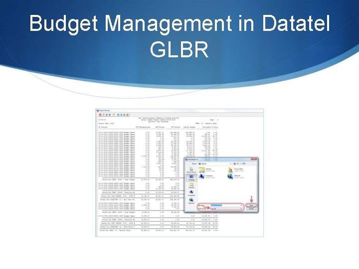 Budget Management in Datatel GLBR 