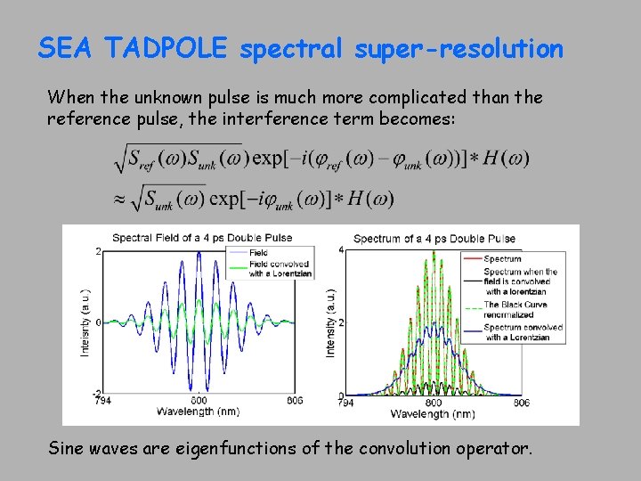 SEA TADPOLE spectral super-resolution When the unknown pulse is much more complicated than the