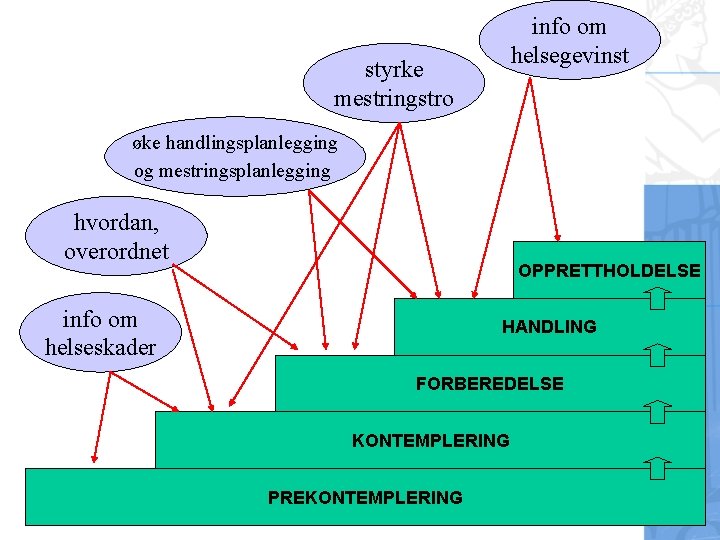 info om helsegevinst styrke mestringstro øke handlingsplanlegging og mestringsplanlegging hvordan, overordnet OPPRETTHOLDELSE info om