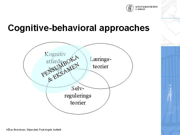 Cognitive-behavioral approaches Kognitiv A atferds-BOK M EN terapi U NS SAM E P EK